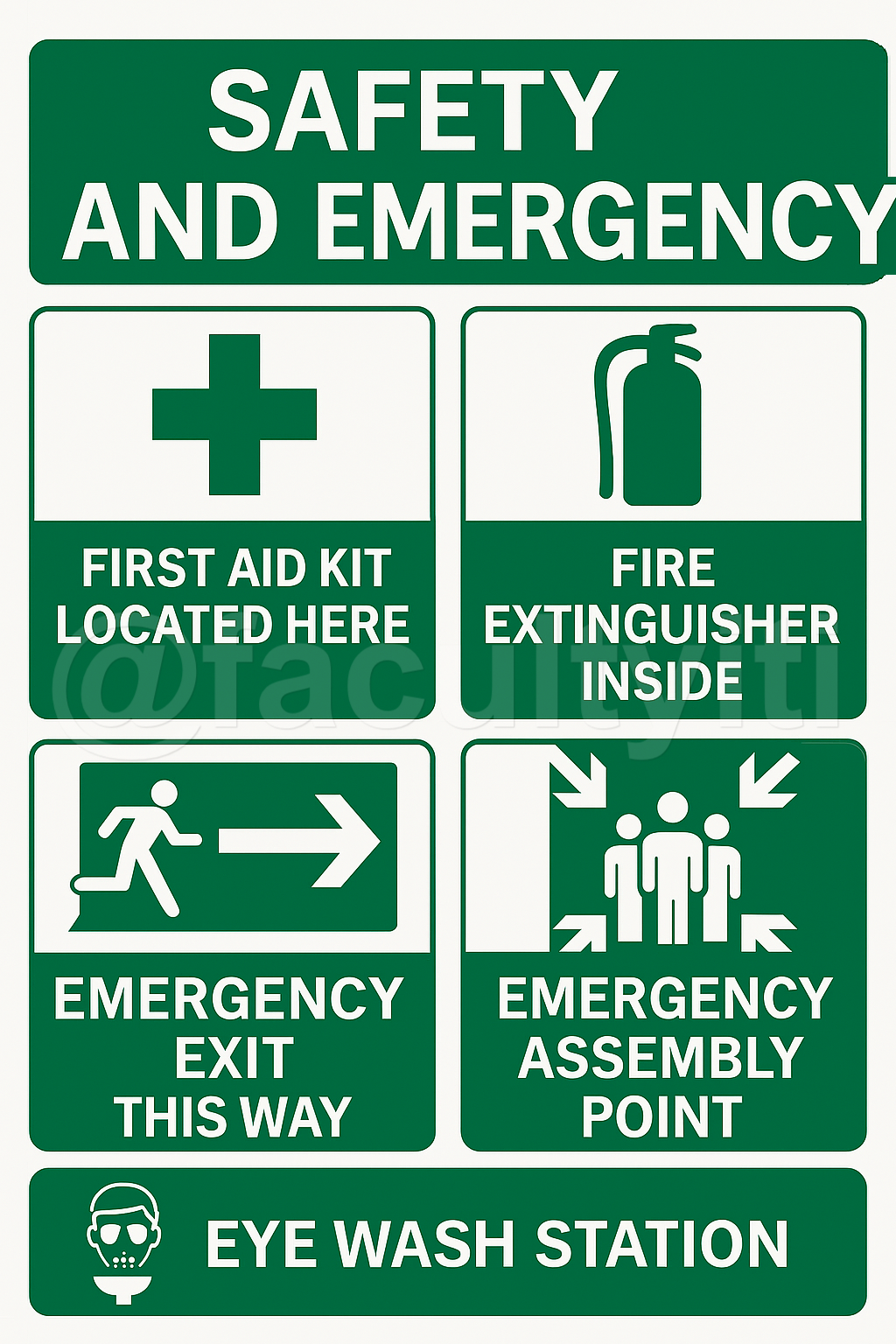 General Information Signs for Safety and Emergency